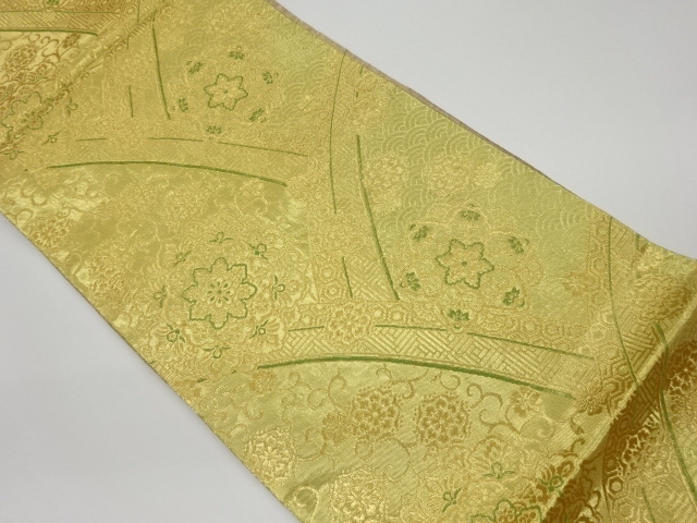 JAPANESE KIMONO / VINTAGE FUKURO OBI / WOVEN FLOWER CREST